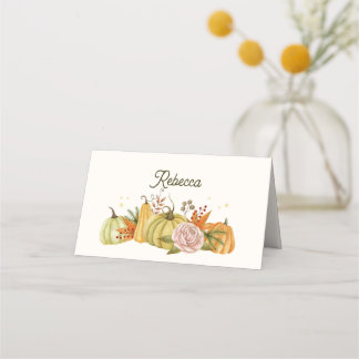 Carte De Placement Thanksgiving Citrouille d'automne moderne