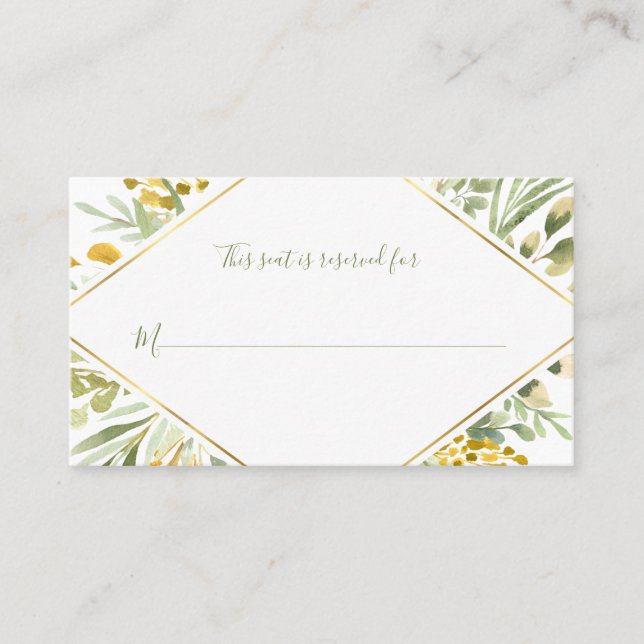 Carte De Placement Thanksgiving Friendsgiving Watercolor Green (Devant)
