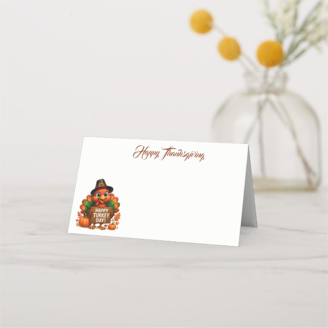 Carte De Placement Thanksgiving Name Place Card (Devant)