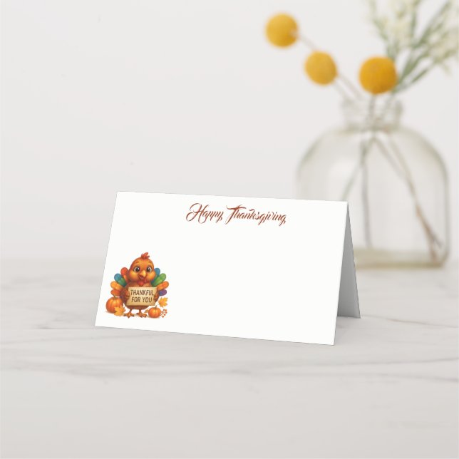 Carte De Placement Thanksgiving Name Place Card (Devant)