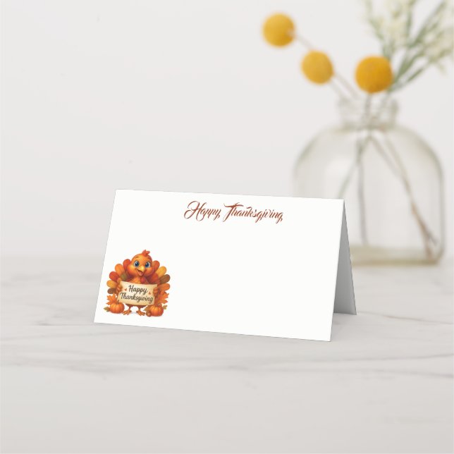 Carte De Placement Thanksgiving Name Place Card (Devant)