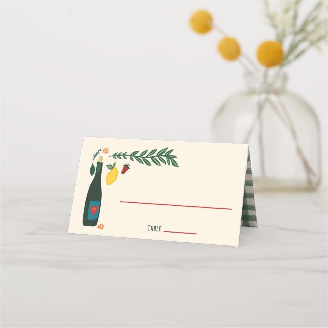 Carte De Placement That's Amore Italian Food CUSTOM Wedding  (Devant)