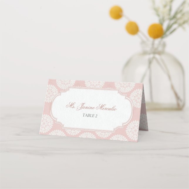 Carte De Placement Thé à la rose de style victorien (Devant)