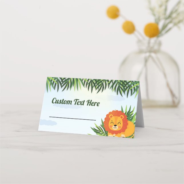 Carte De Placement Thème Animalier Safari Jungle Lion (Dos)
