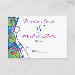 Carte De Placement Thème Peacock Mariage Table Place Card Paramètre