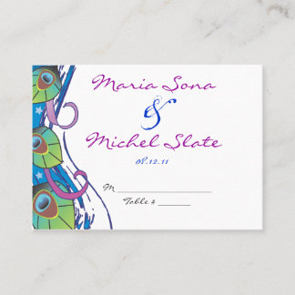 Carte De Placement Thème Peacock Mariage Table Place Card Paramètre