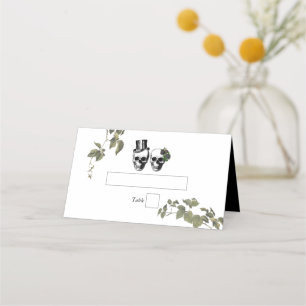Carte De Placement Til Death Coeur gothique Mariage des crânes florau