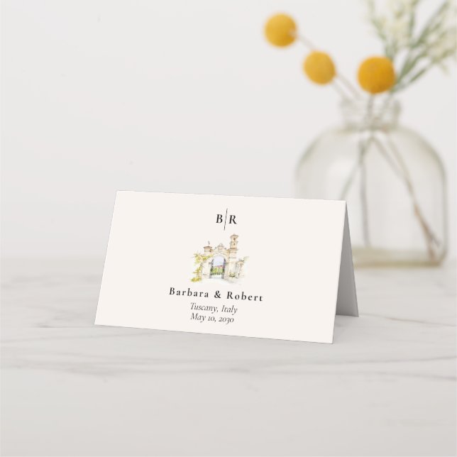 Carte De Placement Toscane Italie Mariage de Destination (Dos)