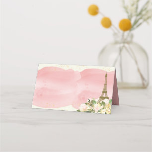 Carte De Placement Tour Eiffel Paris Anniversaire Rose Gold Pailleté