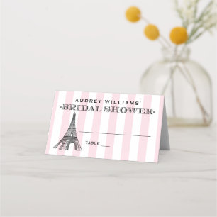 Carte De Placement Tour Eiffel Rose Vintage Mariage de Rêve