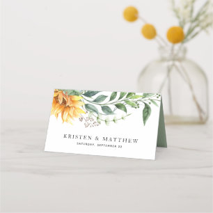 Carte De Placement Tournesol Aquarelle Mariage botanique moderne