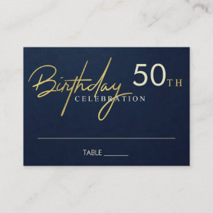 CARTE DE PLACEMENT TOUT ÂGE SIMPLE MARINE GOLD TYPOGRAPHIE NAISSANCE