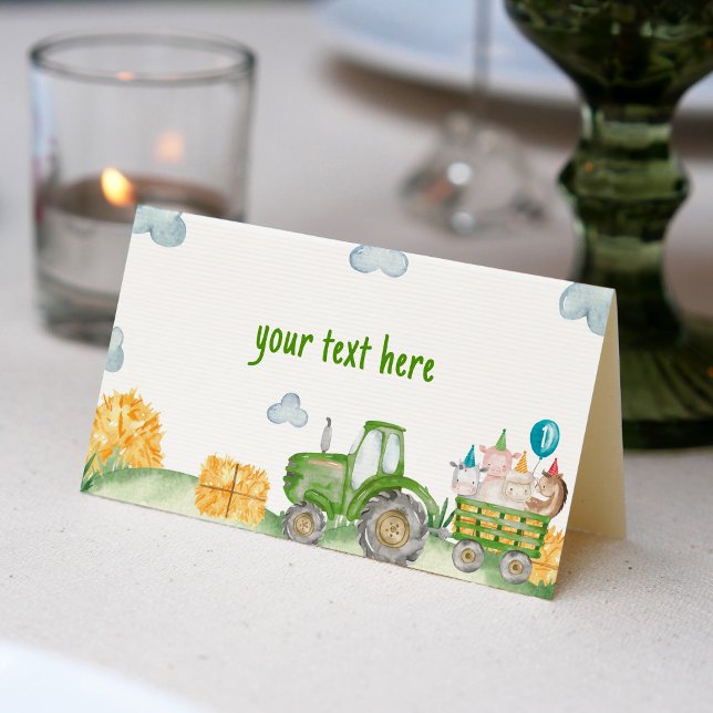 Carte De Placement Tracteur ferme animal fête d'anniversaire Carte de (Créateur téléchargé)