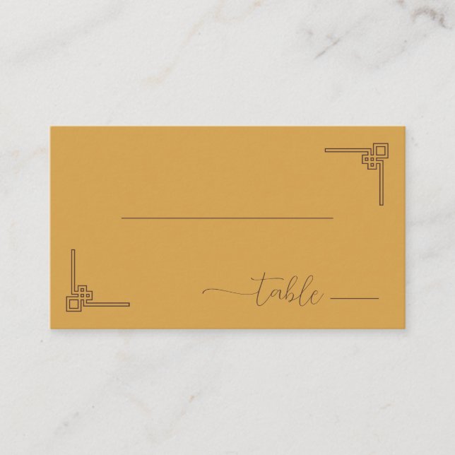 Carte De Placement Tranquil Mustard Minimalist Geometric (Devant)