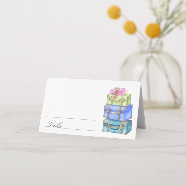 Carte De Placement Travel bridal shower - wedding place cards (Devant)
