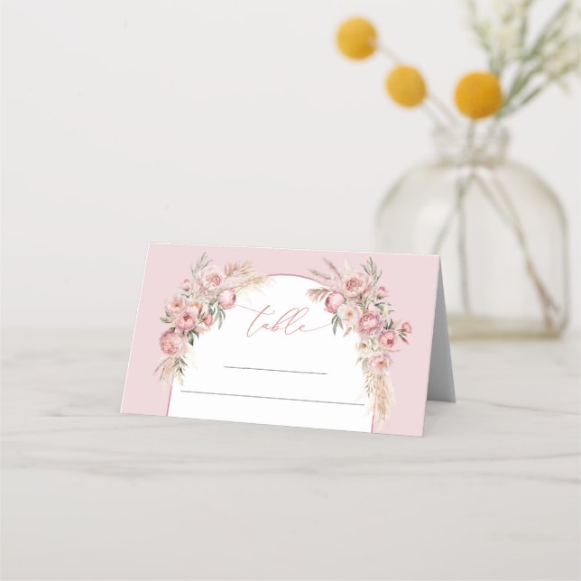 Carte De Placement Trendy boho arch roux rose pampas sauge (Devant)