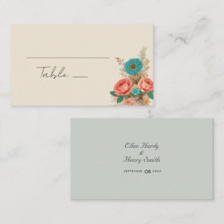 Carte De Placement Tropical Blues & Greens Eco-Friendly Beach Wedding
