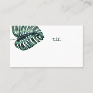 Carte De Placement Tropical Monstera Leaf Hashtag Info Flat