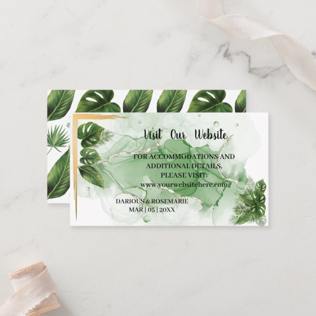 Carte De Placement TropicalPalm Visitez notre site Mariage Insertion  (Devant/Arrière en situation)