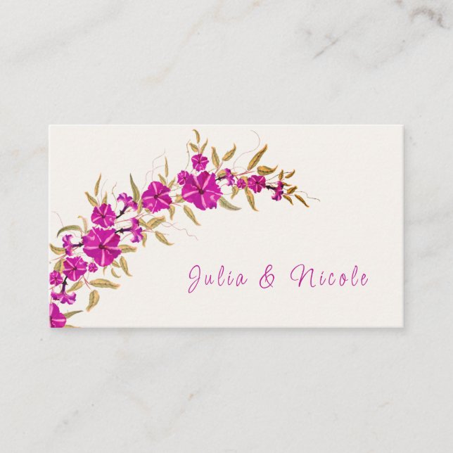 Carte De Placement Trumpet sauvage violet Vin Fleur Jardin Mariage (Devant)