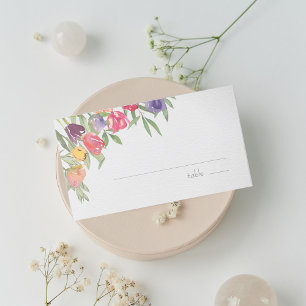Carte De Placement Tulipes et verdure amusants et lumineux pour une B