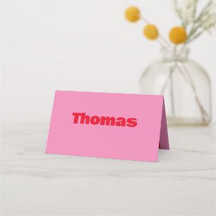 Carte De Placement Typographie audacieuse, mariage rose et rouge