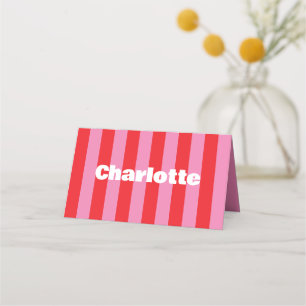 Carte De Placement Typographie audacieuse, mariage rose et rouge