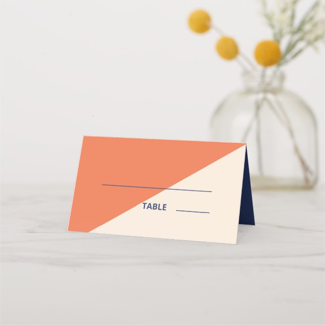 Carte De Placement Typographie moderne audacieuse mariage abricot crè (Devant)