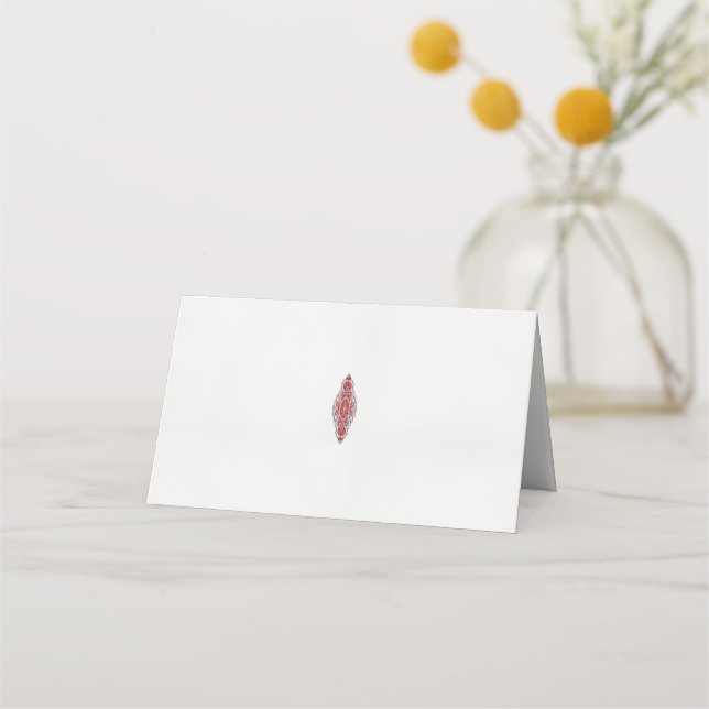 Carte De Placement un design de motif rouge et blanc (Devant)