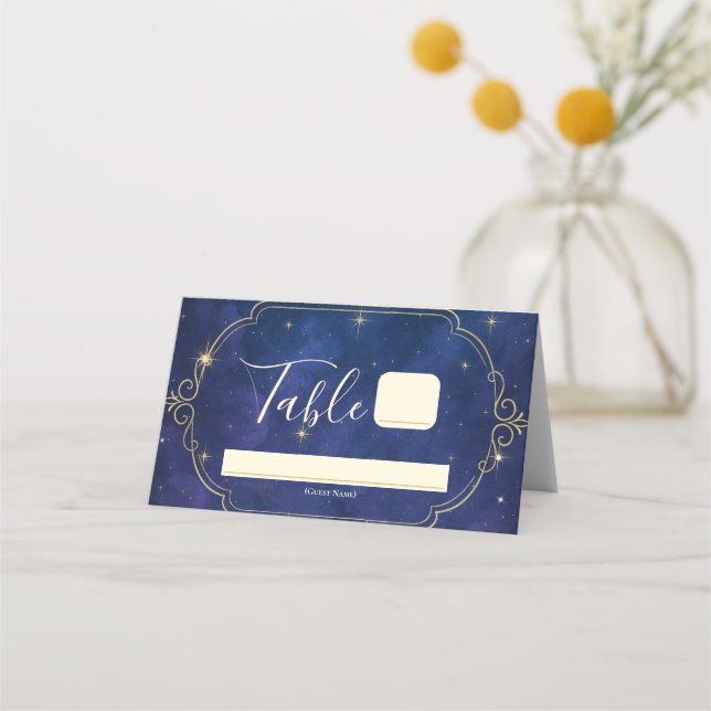 Carte De Placement Une Nuit Parmi Les Étoiles Cieux Célestes Mariage  (Devant)