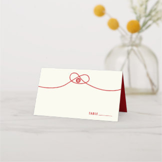 Carte De Placement Union du Nœud Rouge 囍 Double Bonheur Mariage Chino