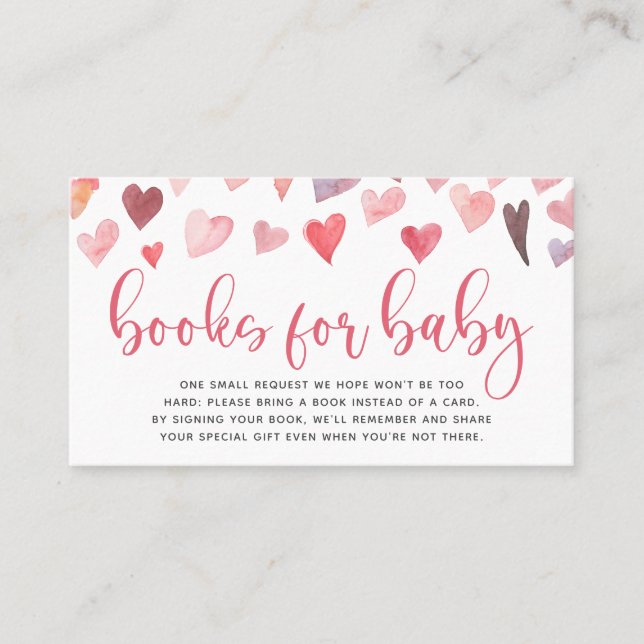 Carte De Placement Valentine Baby shower Livres pour Baby Insert Card (Devant)