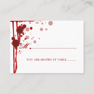 Carte De Placement Vampire Halloween Mariage Plaques faux sang