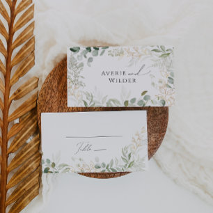 Carte De Placement Verdure et or   Mariage plat
