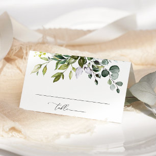 Carte De Placement Verdure, Eucalyptus Feuilles, Boho, Fête des marié