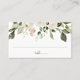 Carte De Placement Verdure mariage Foliage Aquarelle blanche Floral