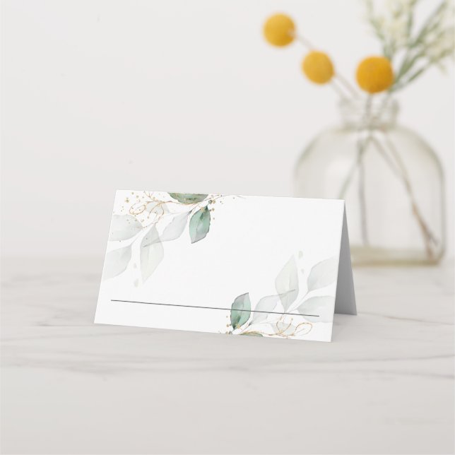 Carte De Placement Verdure rustique Foliage Gold Mariage Douche (Devant)