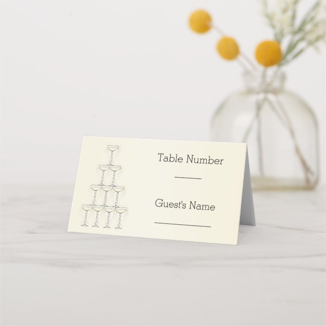 Carte De Placement Verres à Champagne Mariage (Devant)