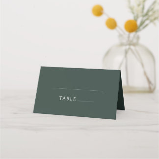 Carte De Placement Vert forêt minimaliste Simple Mariage classique