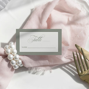 Carte De Placement Vert sage   Appartement Mariage classique et de lu