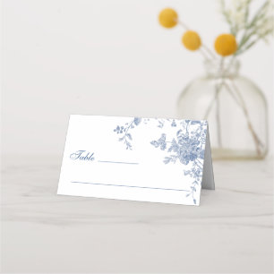 Carte De Placement Victorian Dusty Blue French Garden Floral Mariage