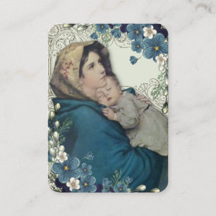Carte De Placement Vierge Marie Jésus Vintage Prière religieuse Saint