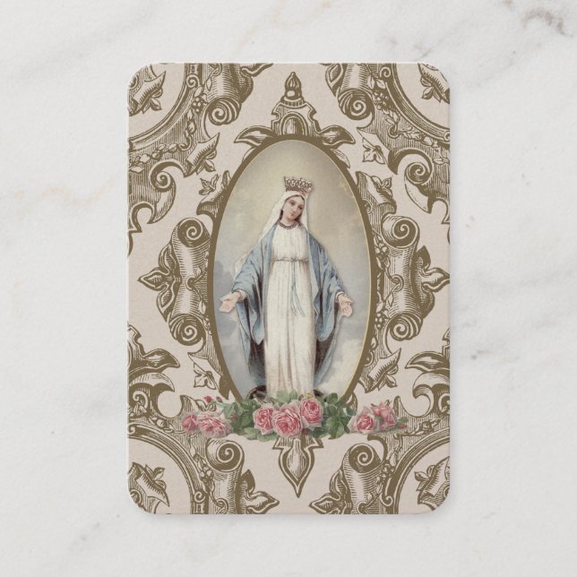 Carte De Placement Vierge Marie Notre-Dame de grâce Prière catholique (Devant)