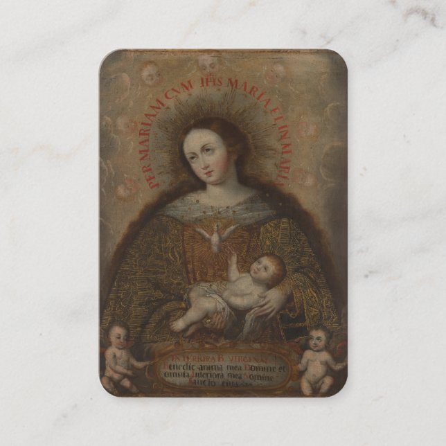 Carte De Placement Vierge Marie Saint-Esprit Catholique Prière Jésus (Devant)