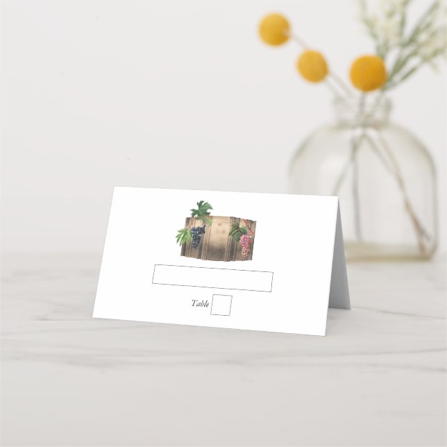 Carte De Placement Vin rustique Barrel Vignoble Mariage (Devant)