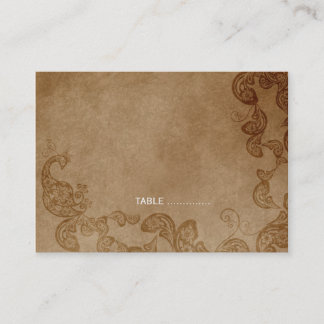 Carte De Placement Vintage Chic Floral Peacock Rustic Wedding Party