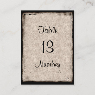 Carte De Placement Vintage Dark Castle Gothique Invité Numéro de tabl