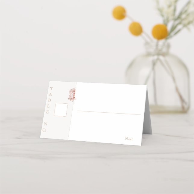 Carte De Placement Vintage Floral classique mariage (Devant)