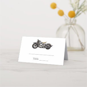 Carte De Placement Vintage Motorcycle Marine Mariage moderne