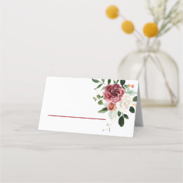 Carte De Placement Vintage Rouge Bourgogne Blanc Roses Roses Plac Flo